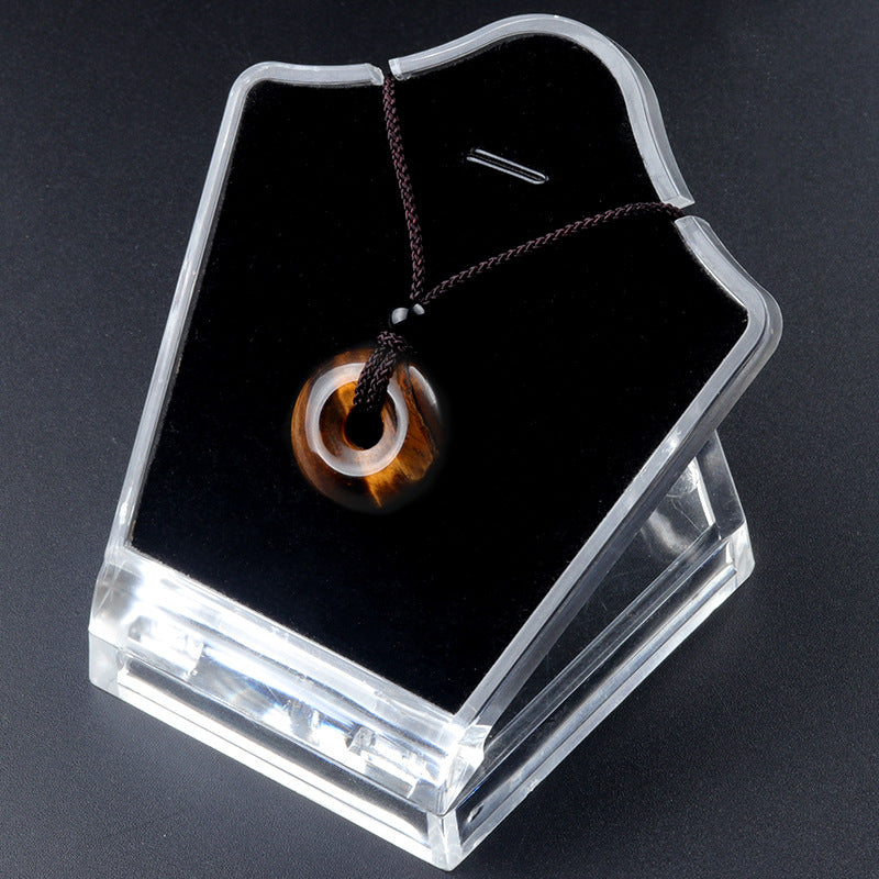 Wholesale Crystal Agate Stone Peace Buckle Necklace